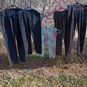 Vibrant Tie-Dye and Black Kids Leggings